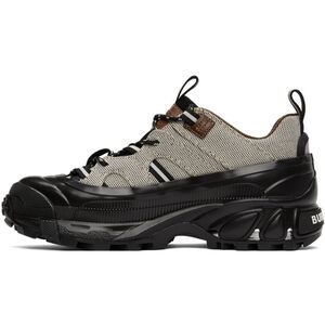 BURBERRY Men BLACK & WHITE CANVAS ARTHUR SNEAKERS